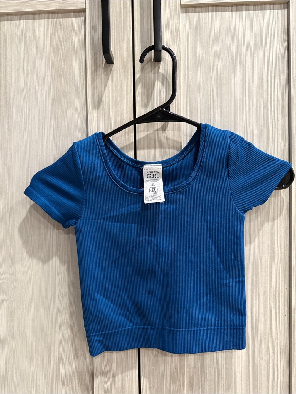 Athleta Girls Short Sleeve Ribbed Tee in Royal Blue